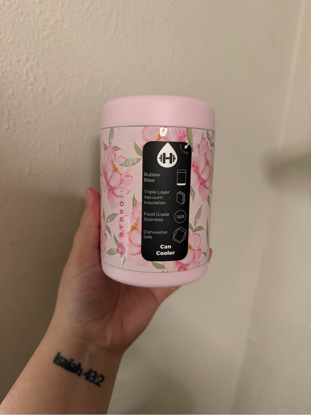 HydroJug Pink Floral Can Cooler